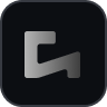 A square icon with a black background features a stylized, metallic gray letter G at the center, resembling an angular, geometric design—perfect for representing golf memberships or golf lessons in London.